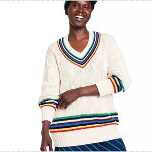 NWT Rowing Blazers X Target Croquet Stripe Cable Knit Sweater